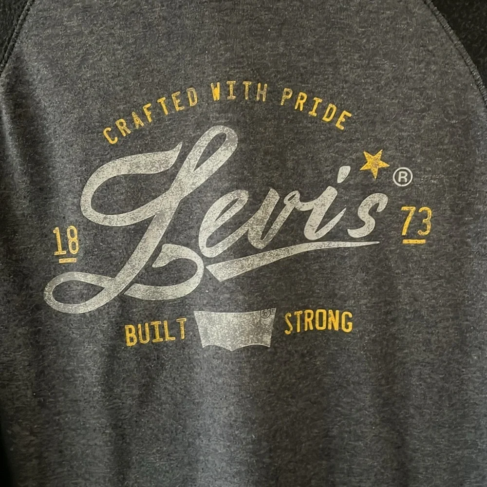 Levi's Men's Black and grey Hooded sweatshirt